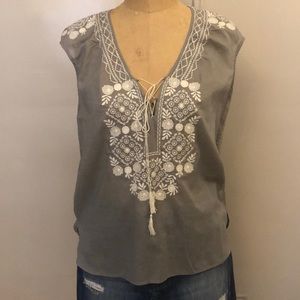 Gently Loved-J CREW Beautifully Emb Top